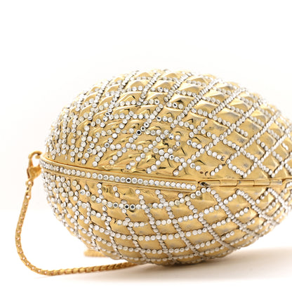 Judith Leiber Crystal Egg Minaudiere Clutch Gold 10 of 15