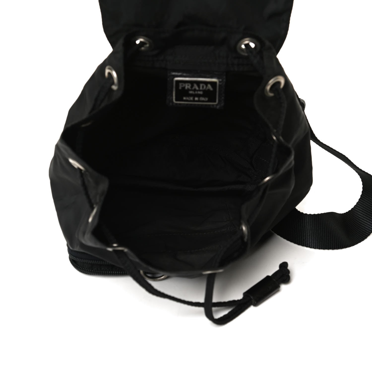 Prada Nylon Vela Mini Cinch Backpack Black 8 of 15