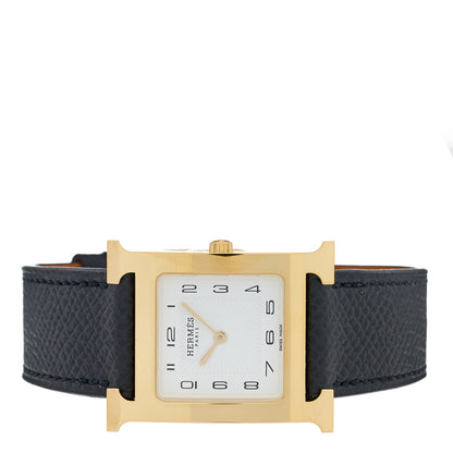 Hermes Stainless Steel Epsom 26mm Heure H Hour Quartz Watch Noir 2 of 5