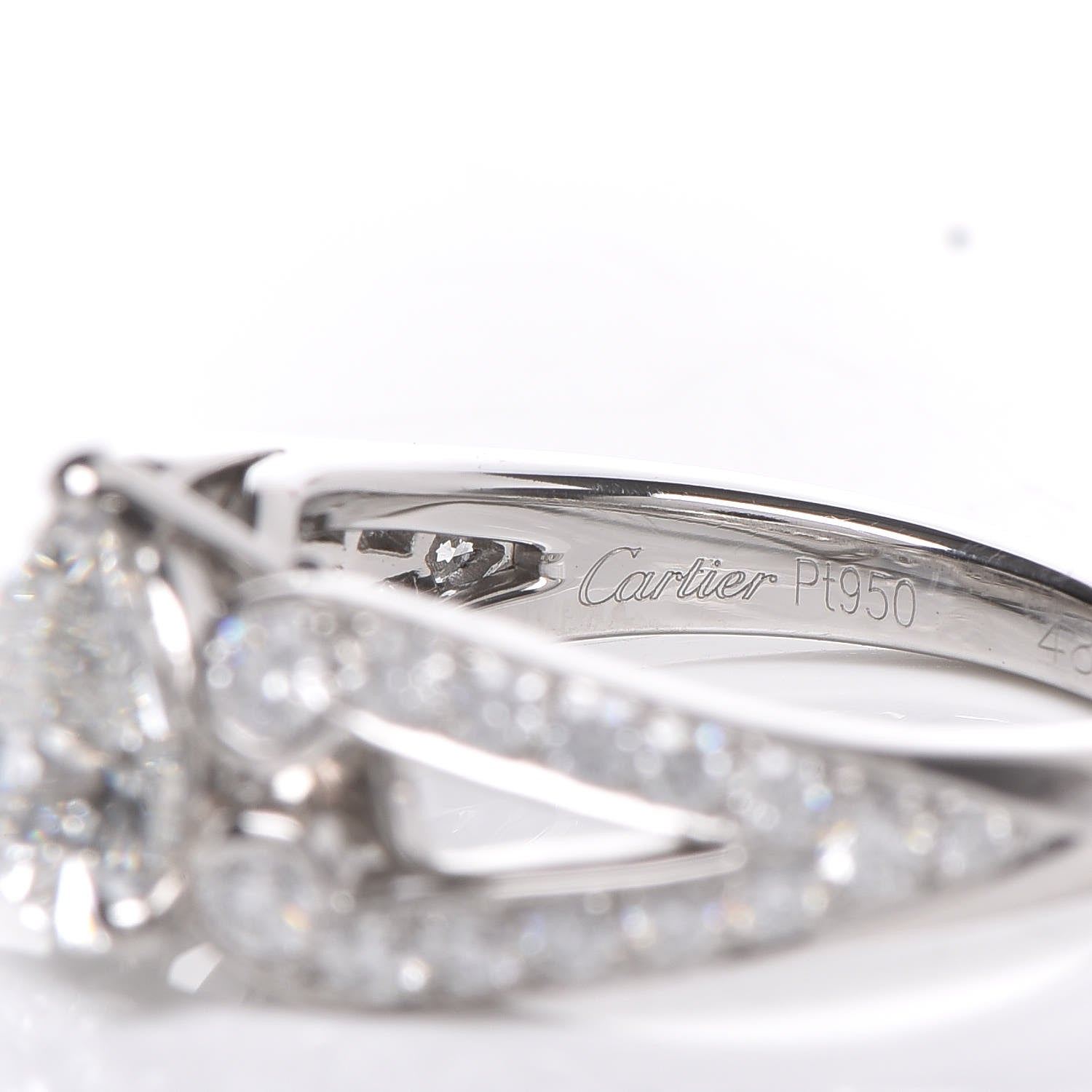 Cartier Platinum Diamond 1.53ct You’re Mine Heart Solitaire Engagement Ring 48 4.25 5 of 8
