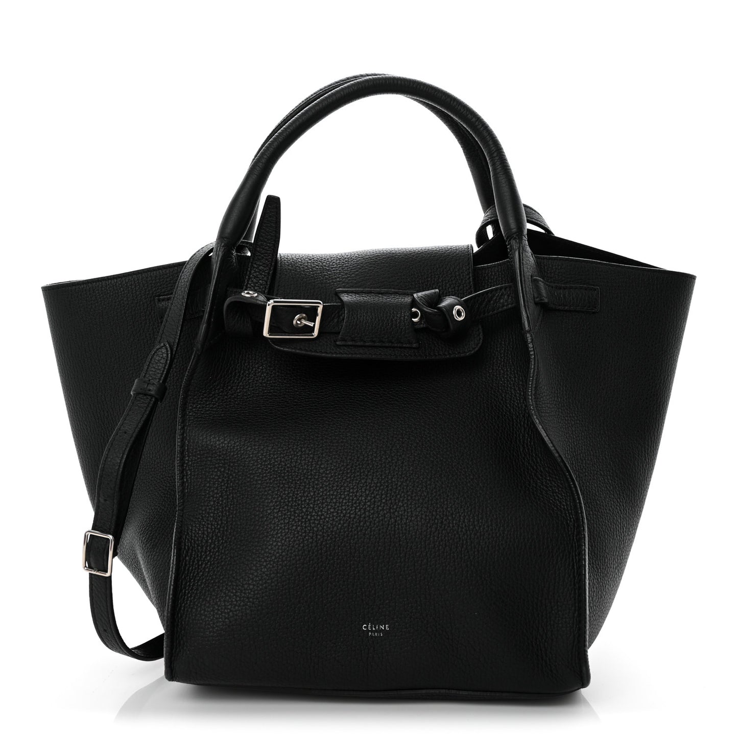 Supple Grained Calfskin Small Big Bag Black