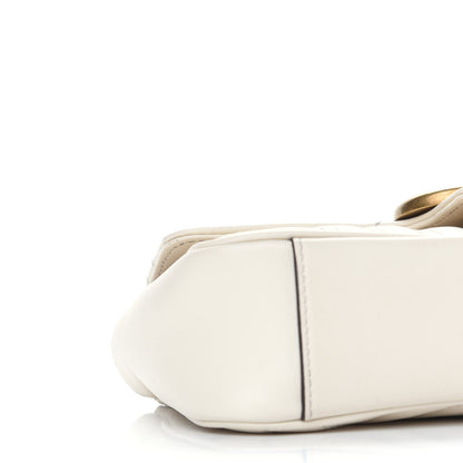 Gucci Calfskin Matelasse Mini GG Marmont Shoulder Bag White 5 of 9