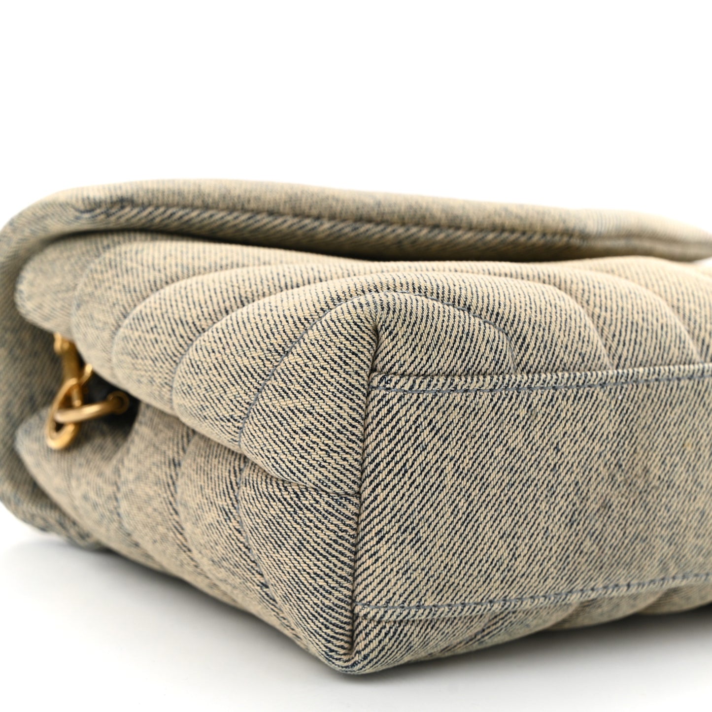 Denim Y Quilted Monogram Toy Loulou Crossbody Bag Grey