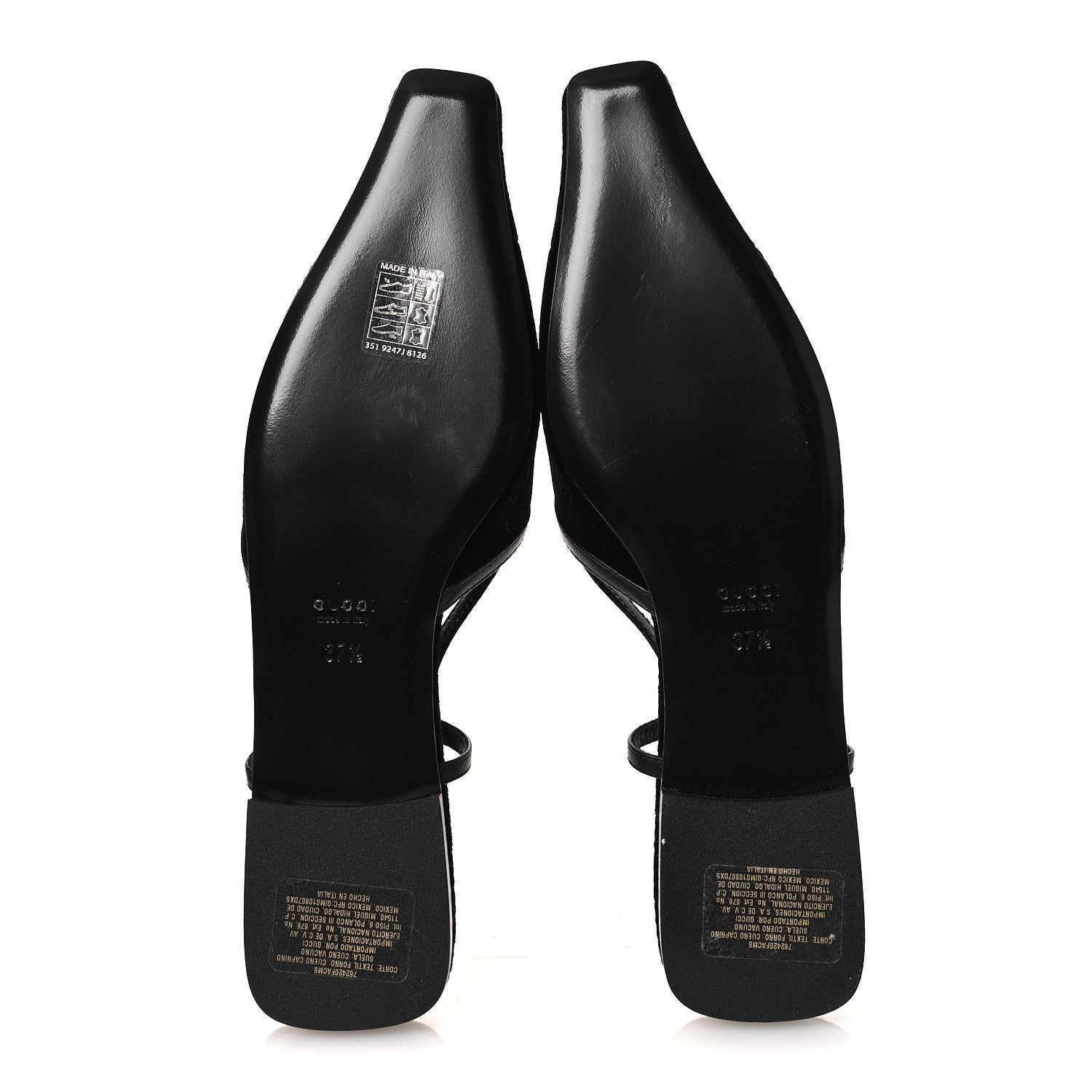 Gucci Velvet GG Monogram Slingback Ballet Flats 37.5 Black 7 of 11