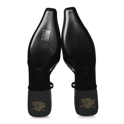 Gucci Velvet GG Monogram Slingback Ballet Flats 37.5 Black 7 of 11