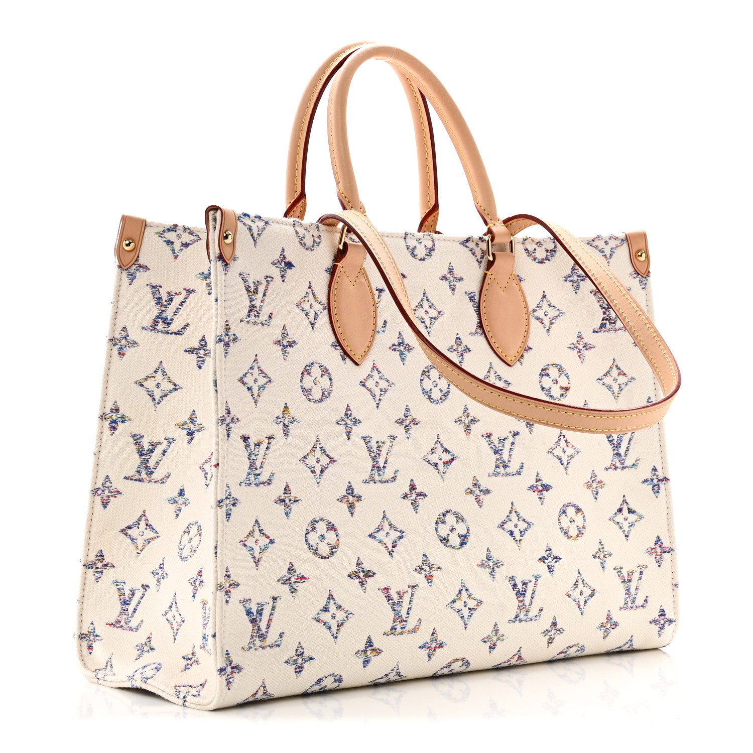 Louis Vuitton Monogram Jacquard Nautical Onthego MM Multicolor Beige 3 of 9