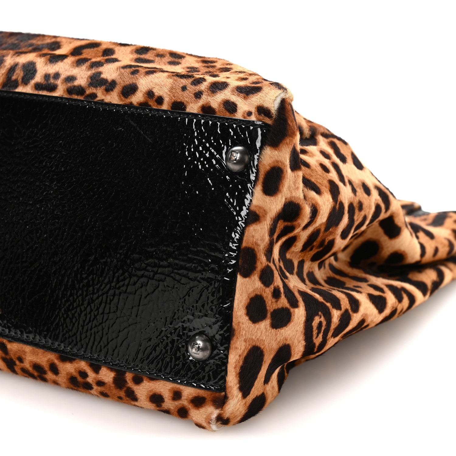 Fendi Calf Hair Leopard Print Zucca Large Peekaboo Iconic Satchel Tobacco 10 of 11