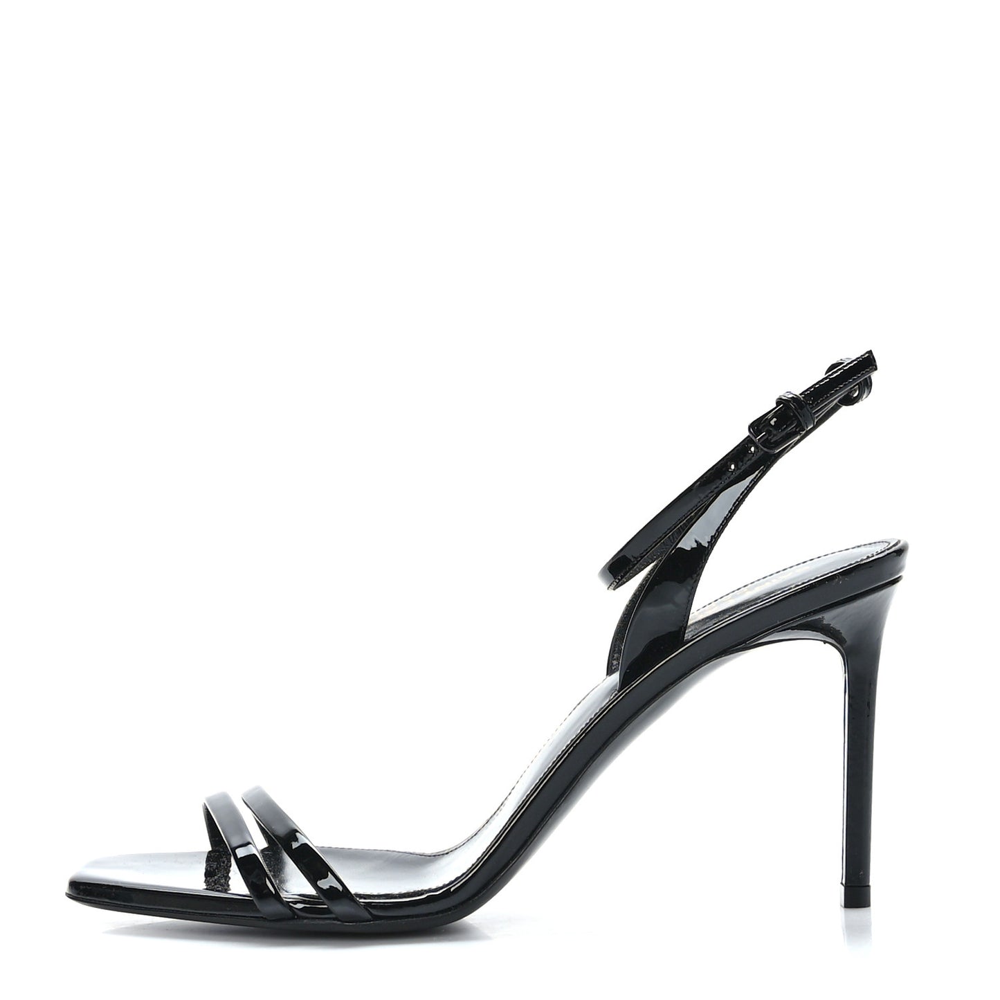 Patent Amber Flower Ankle Pumps 40 Black
