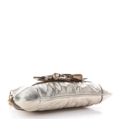 Gucci Metallic Calfskin Queen Bow Chain Clutch Gold 4 of 10