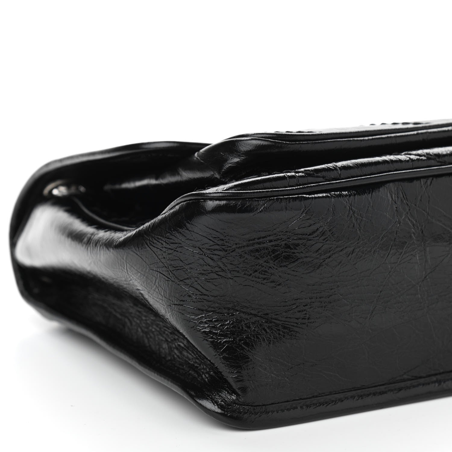Saint Laurent Crinkled Calfskin Matelasse Monogram Medium Niki Chain Satchel Black 9 of 10