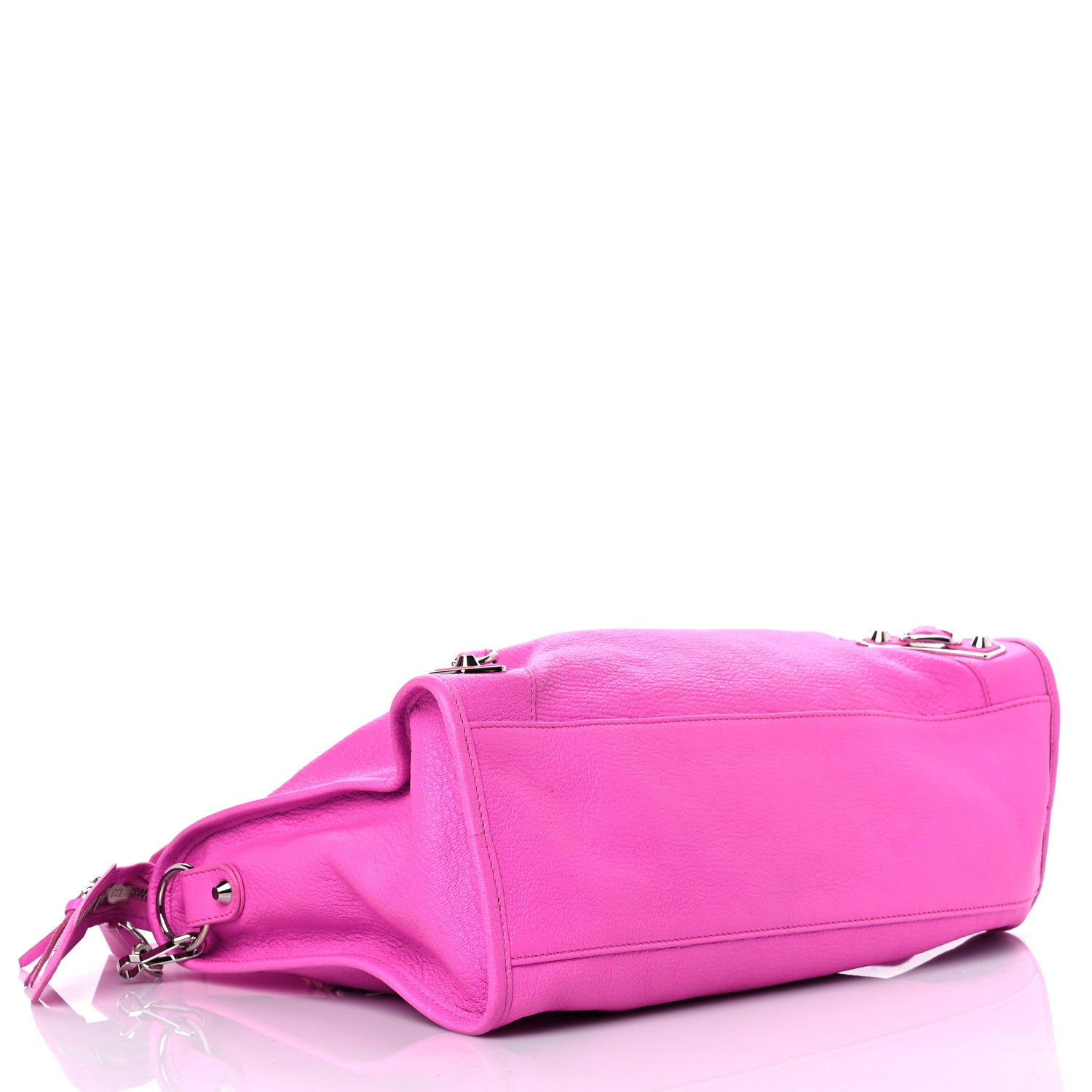 Balenciaga Chevre Silver Metallic Edge Hardware City Rose Fluo 4 of 13