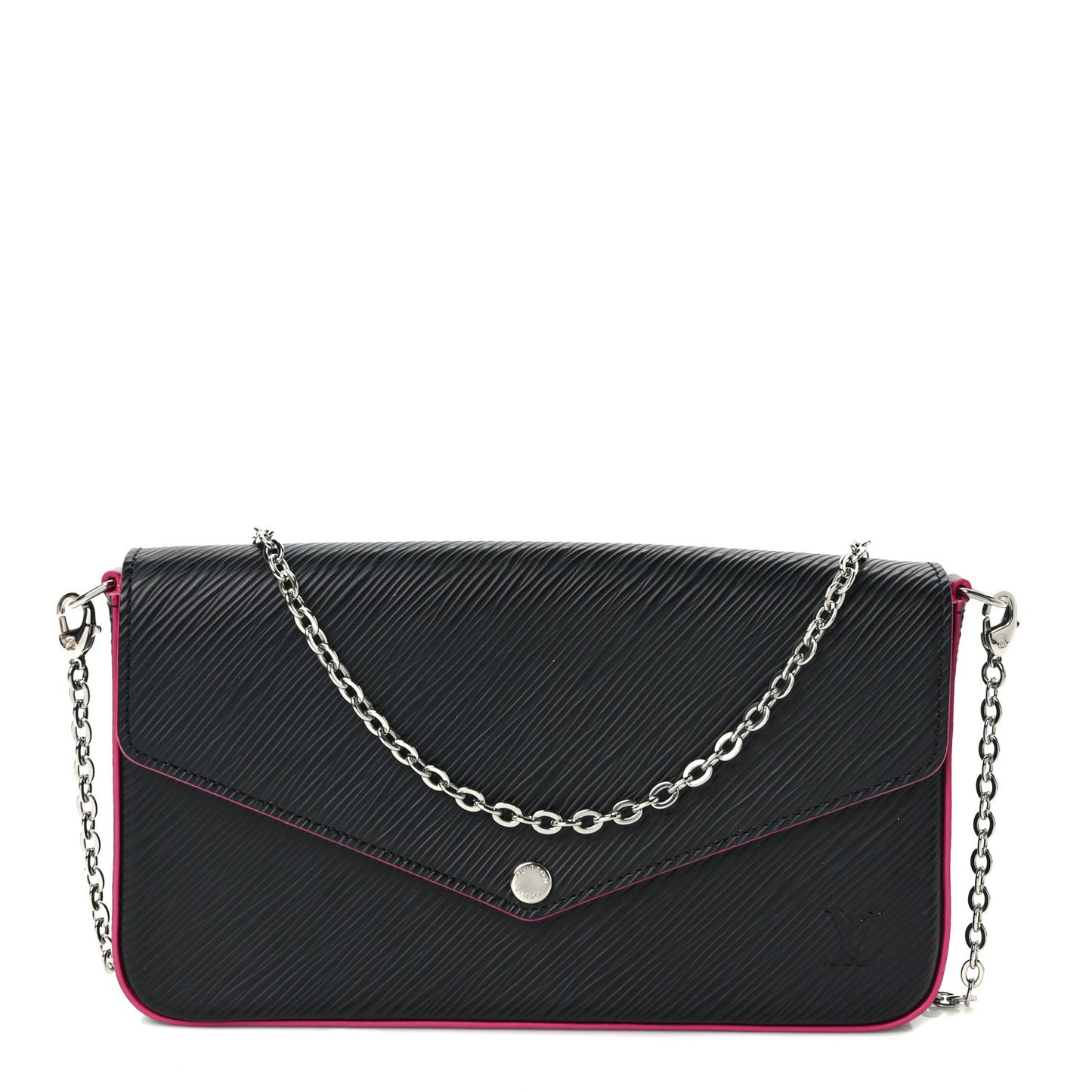 Epi Pochette Felicie Black Hot Pink
