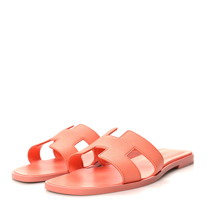 Hermes Epsom Oran Sandals 38 Orange Joey 3 of 9