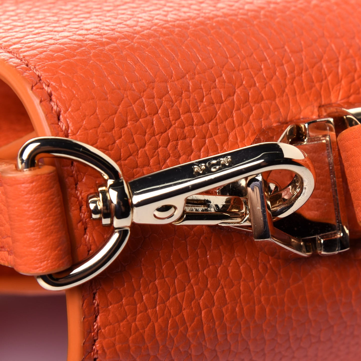 Grained Calfskin Small Patricia Satchel Orange