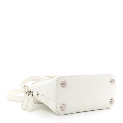 Balenciaga Grained Calfskin Logo XXS Ville Top Handle Bag White Fluo Pink 4 of 14