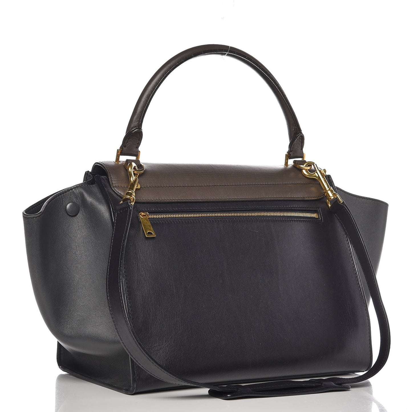 Smooth Calfskin Medium Tri-color Trapeze Anthracite