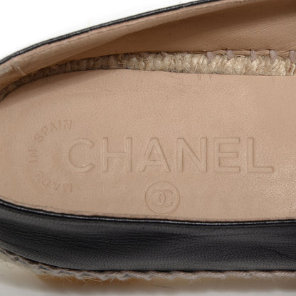 Chanel Lambskin Espadrilles 37 Black 6 of 7