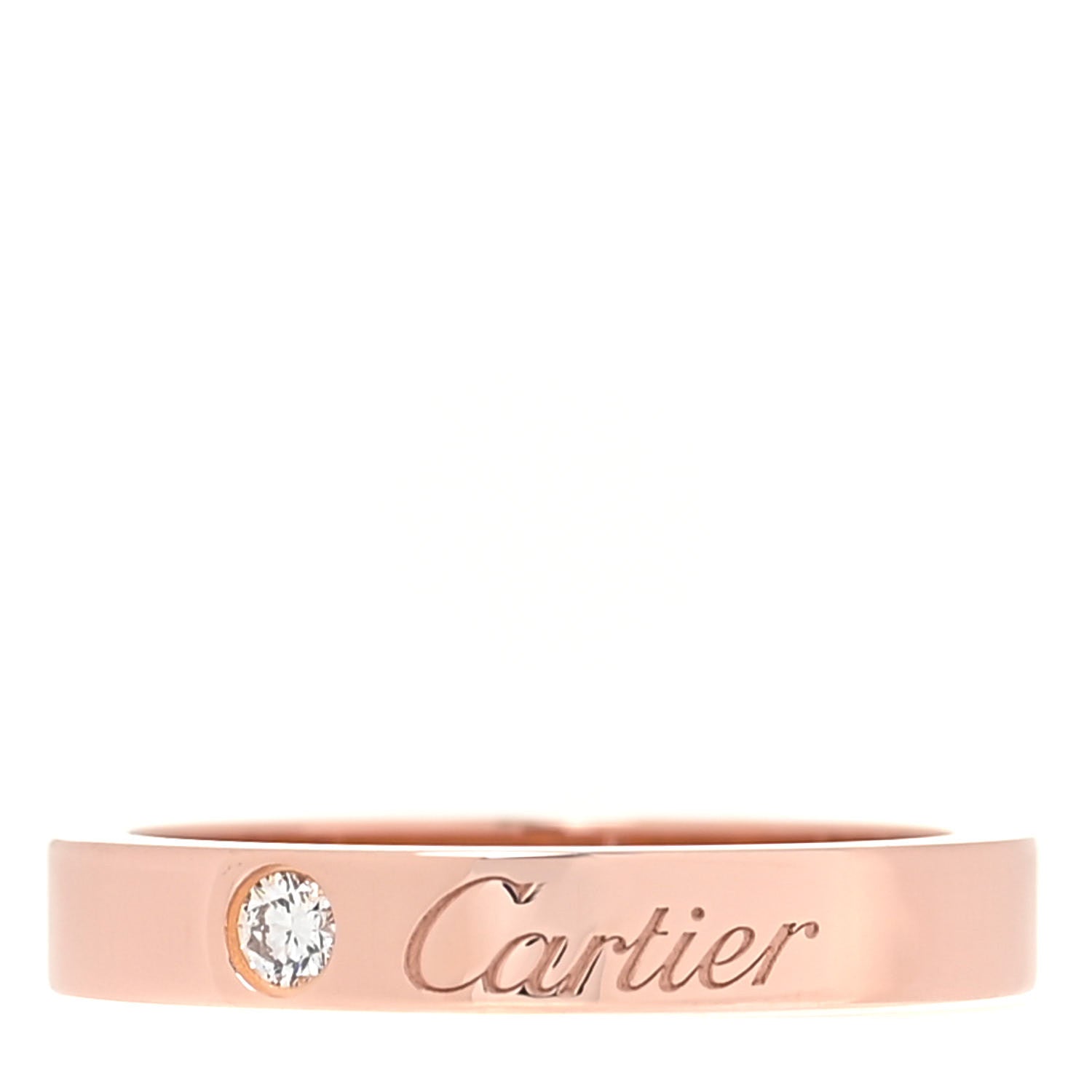 Cartier 18K Pink Gold Diamond 3mm C De Cartier Wedding Band Ring 48 4.5 1 of 6
