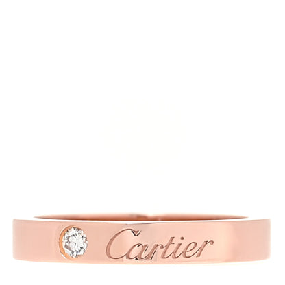 Cartier 18K Pink Gold Diamond 3mm C De Cartier Wedding Band Ring 48 4.5 1 of 6