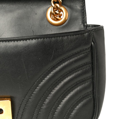 Gucci Calfskin Matelasse Mini GG Marmont Shoulder Bag Black 15 of 24