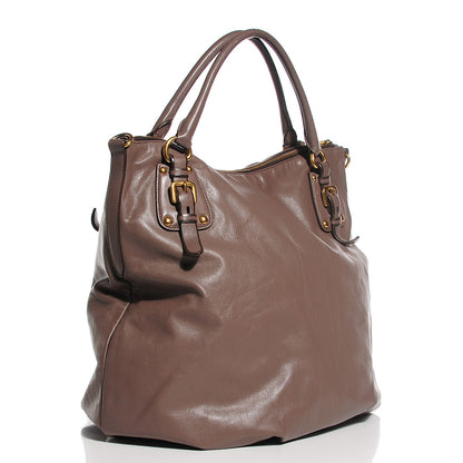 Prada Soft Calf Satchel Tote Bambu 2 of 11