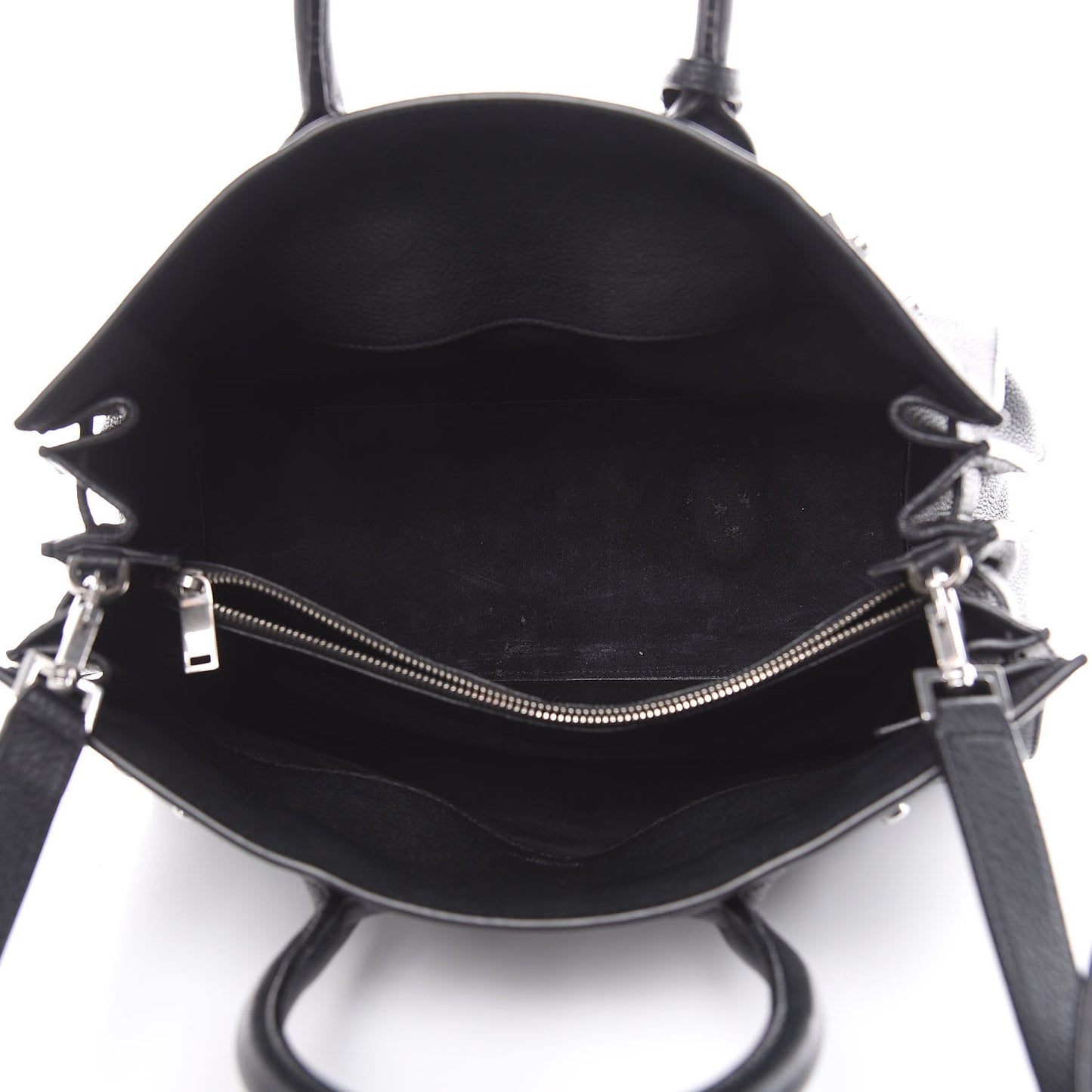 Grained Calfskin Small Supple Sac De Jour Black