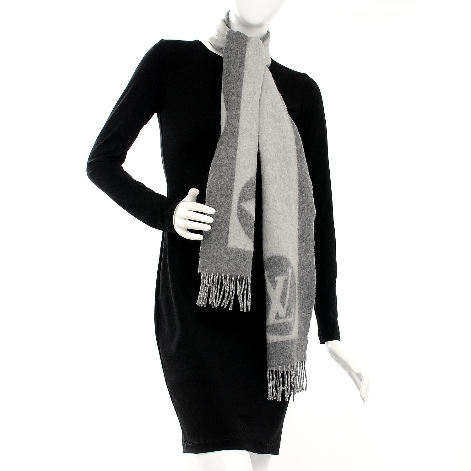 Louis Vuitton Lambswool Angora Cardiff Scarf Grey 2 of 3