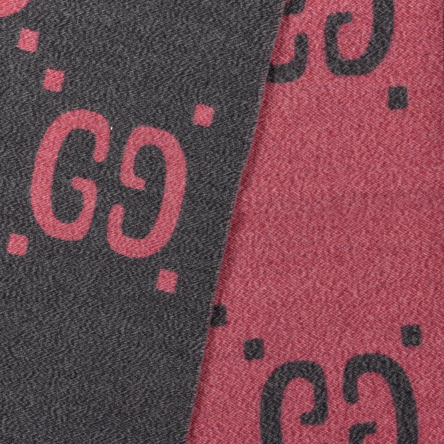 Wool Silk Monogram Jumbo GG Freedom Scarf Pink Grey
