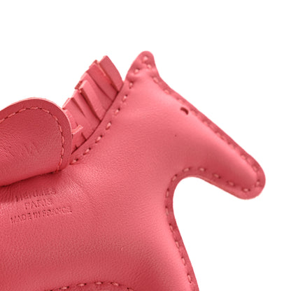 Hermes Milo Lambskin Grigri Rodeo Horse Bag Charm PM Rose Azalee 3 of 4