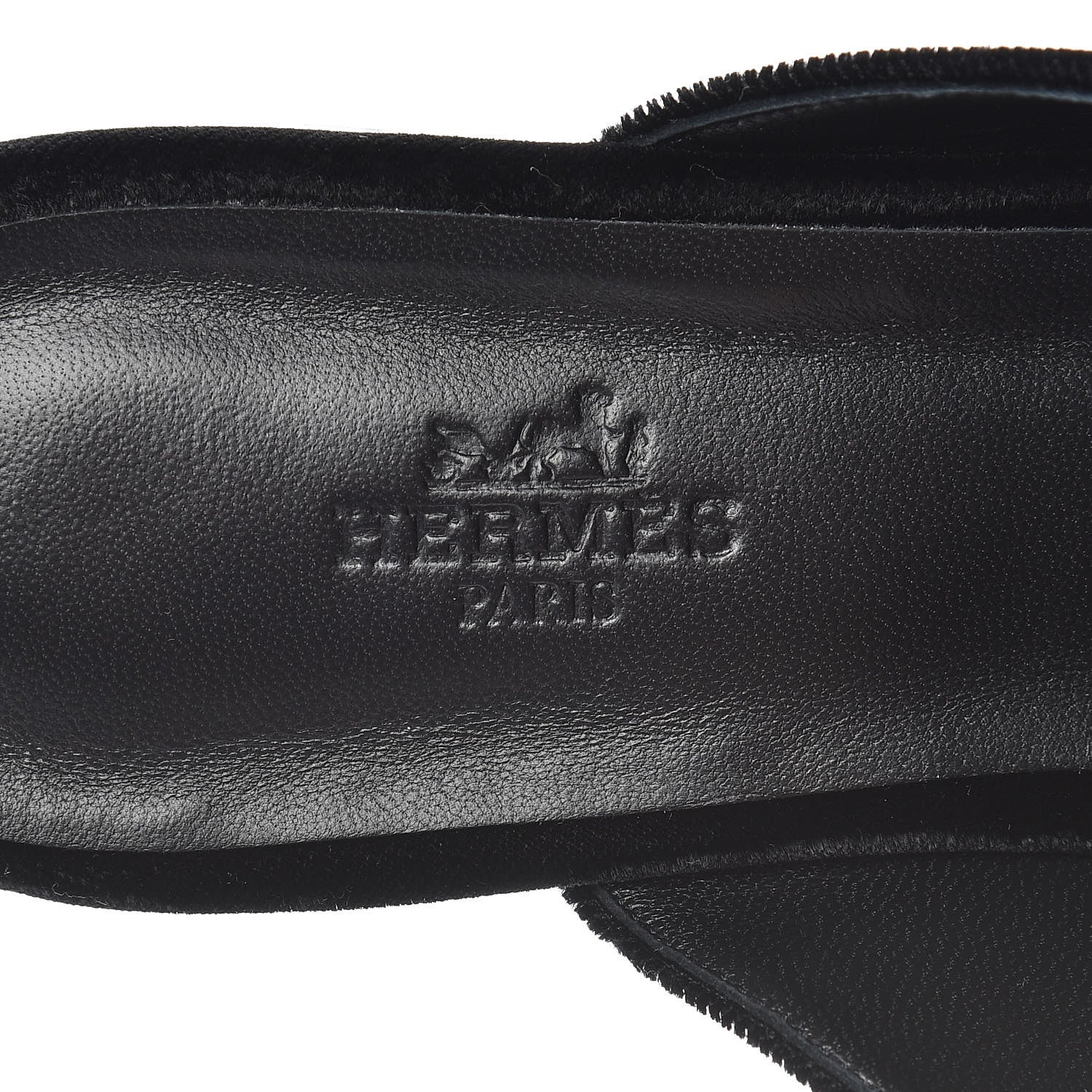 Hermes Velvet Trocadero Mule 37.5 Black 7 of 9