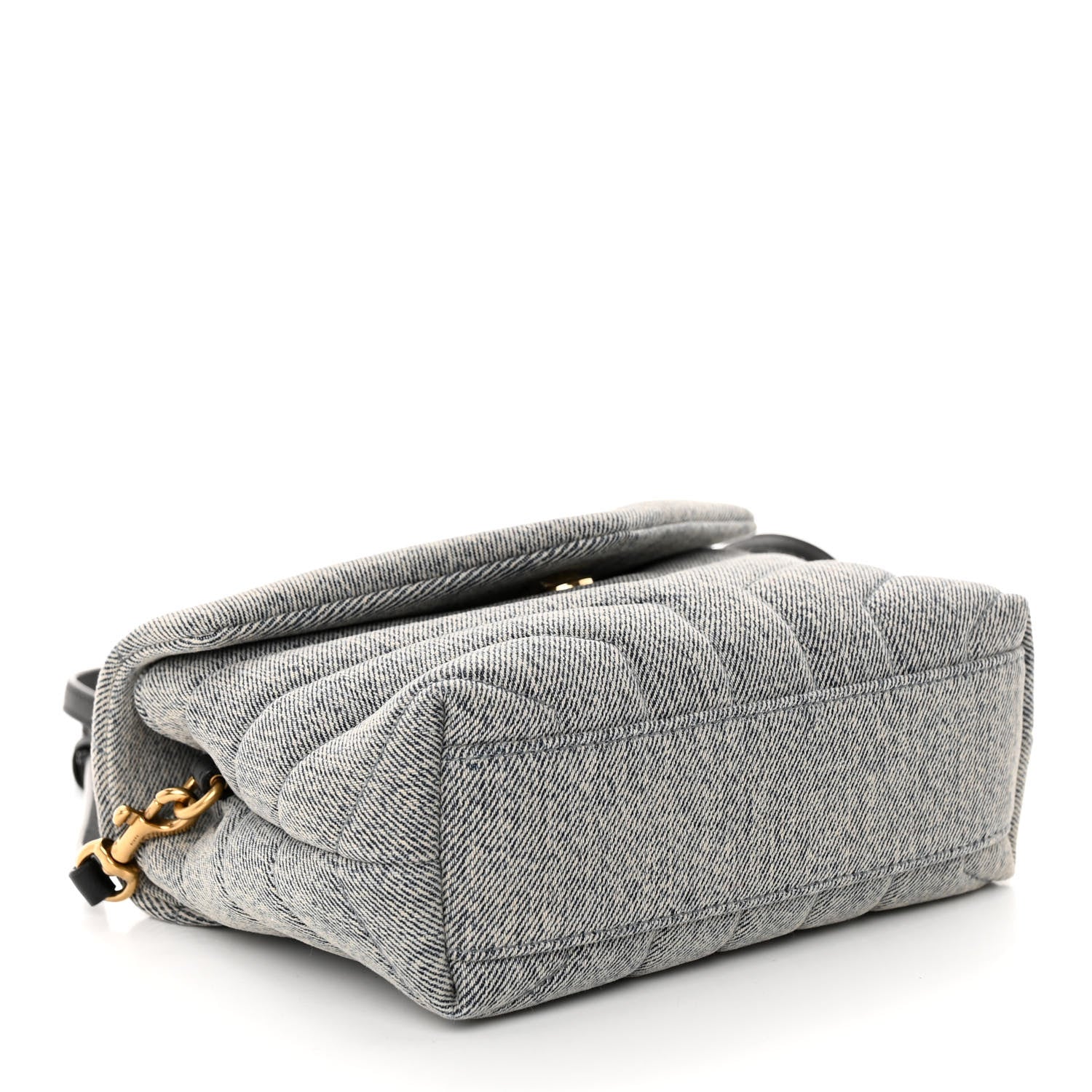 Saint Laurent Denim Y Quilted Monogram Toy Loulou Crossbody Bag Grey 4 of 9