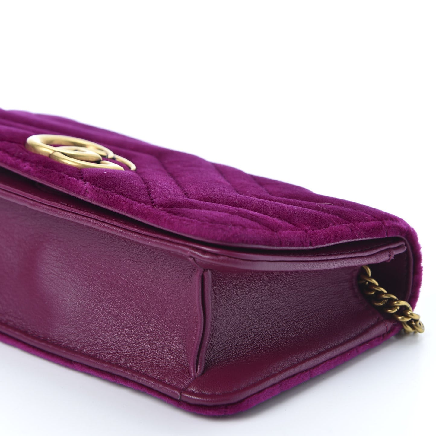 Velvet Matelasse GG Marmont Mini Bag Fuchsia Violet Cyclamen