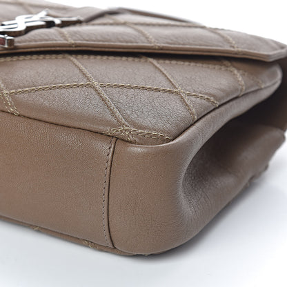 Saint Laurent Calfskin Matelasse Diamond Quilted Monogram Medium College Bag Brown 11 of 12