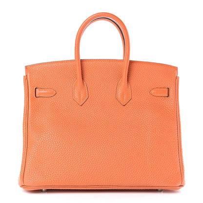 Hermes Taurillon Clemence Birkin 25 Orange 4 of 27