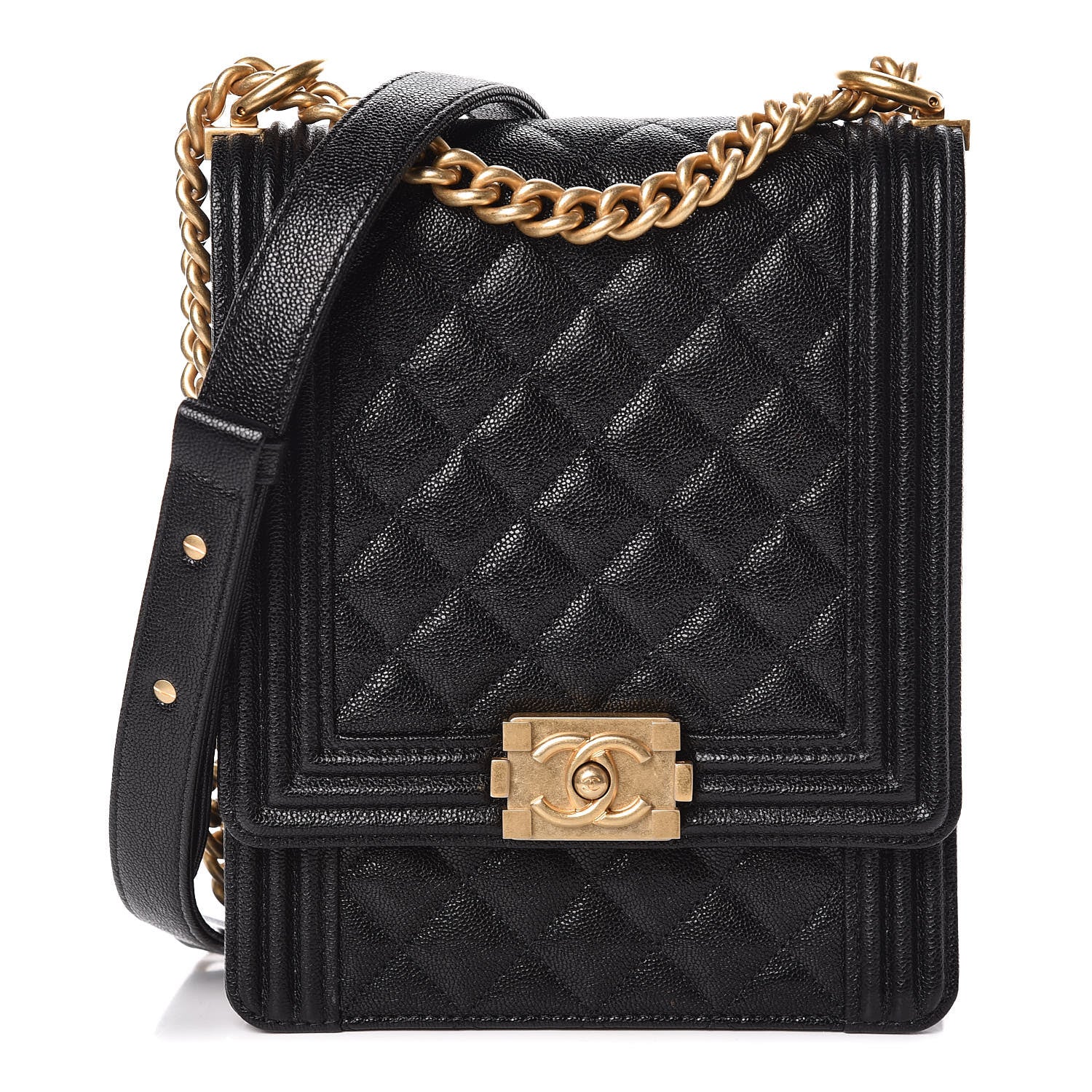Chanel Caviar Quilted North South Boy Flap Black 1 of 10