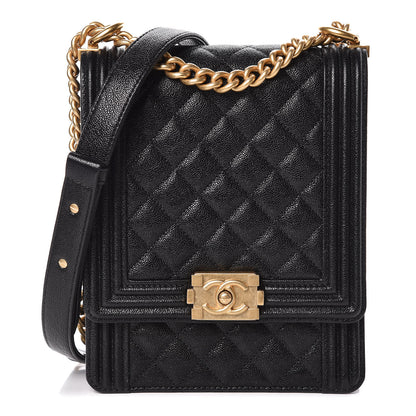 Chanel Caviar Quilted North South Boy Flap Black 1 of 10