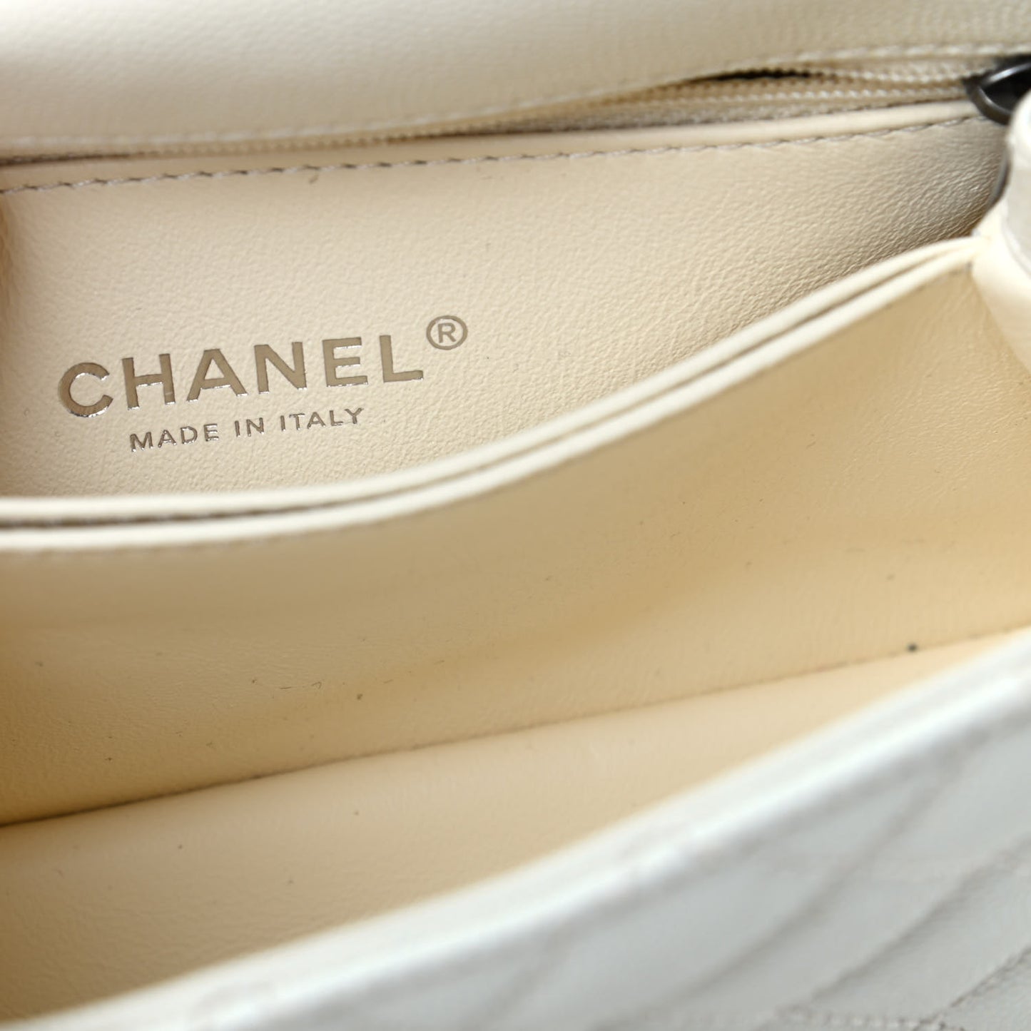 Caviar Lizard Quilted Mini Coco Handle Flap White