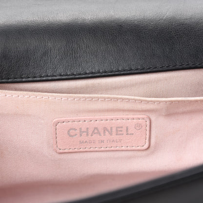 Chanel Calfskin Pearl Chevron Small Boy Flap Black 9 of 11