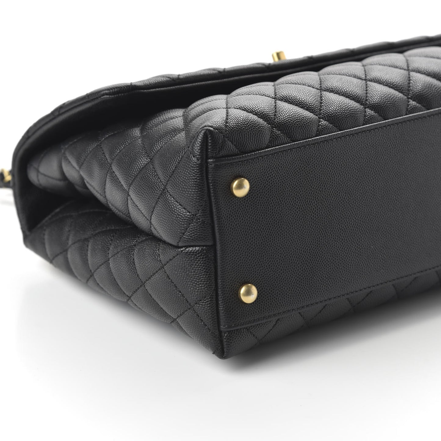 Caviar Quilted Medium Coco Handle Flap Black