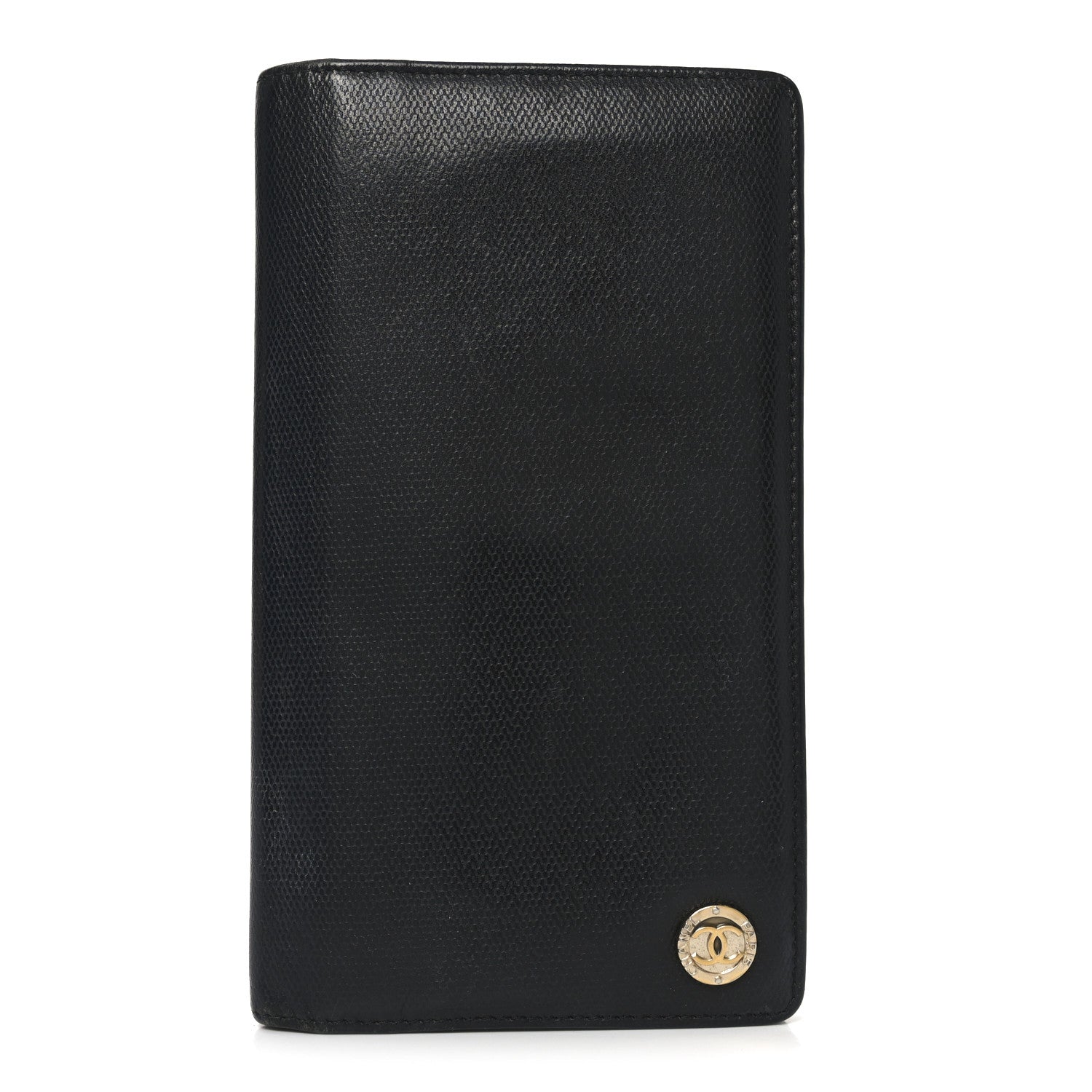 Chanel Grained Calfskin CC Button Yen Wallet Black 1 of 8