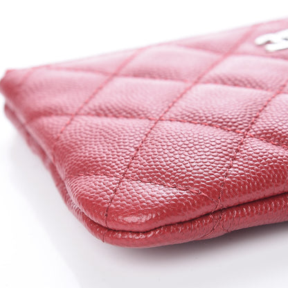 Chanel Caviar Quilted Small Cosmetic Case Dark Red 9 of 10