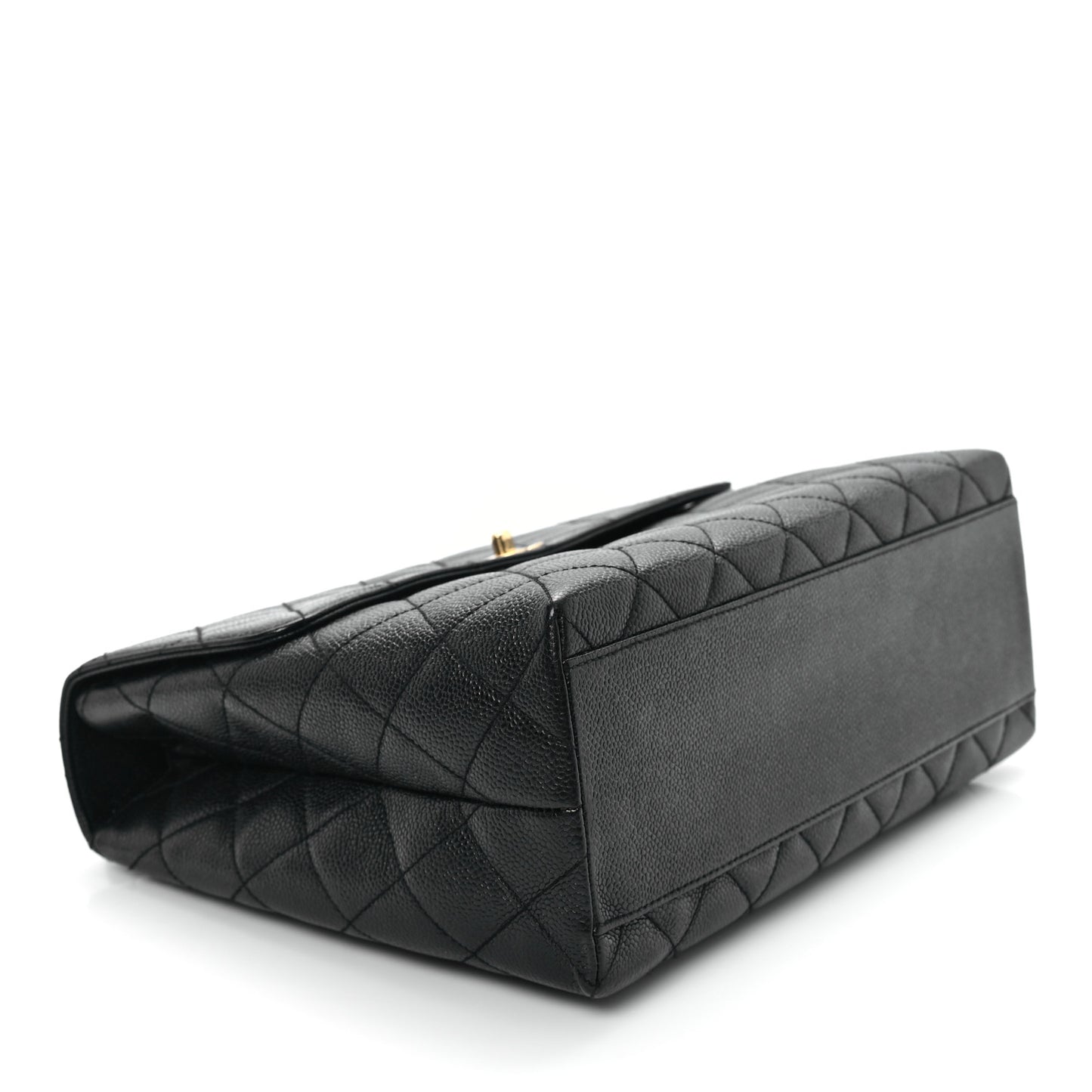 Caviar Quilted Jumbo Kelly Flap Black