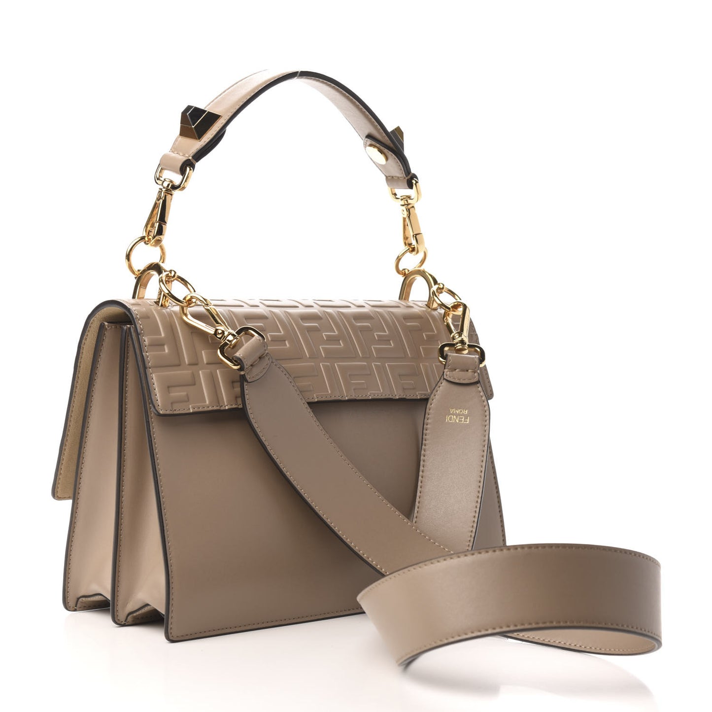 Vitello Liberty FF 1974 Embossed Kan I Shoulder Bag Tortora