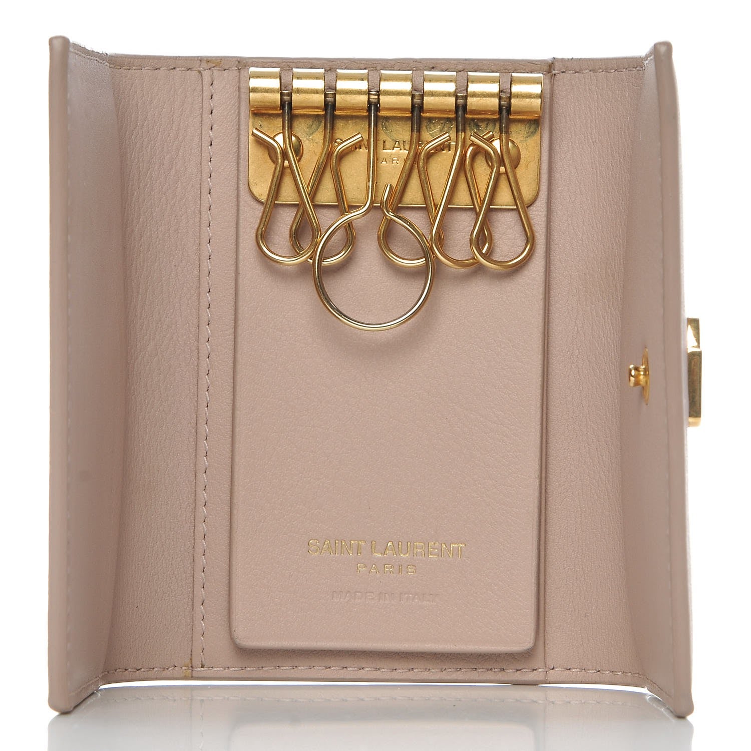 Saint Laurent Smooth Calfskin Monogram Key Case Nude 5 of 9