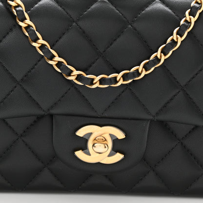 Chanel Lambskin Quilted Mini Top Handle Rectangular Flap Black 8 of 11