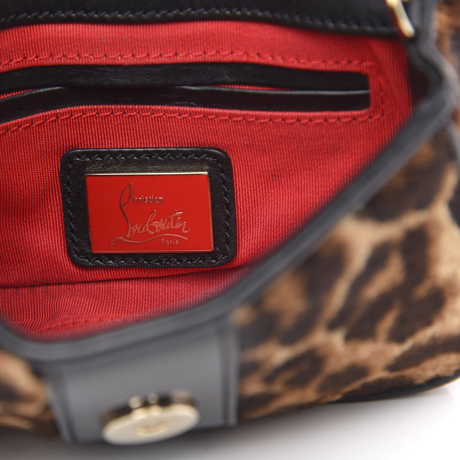 Christian Louboutin Calf Hair Leopard Print Mini Sweety Charity Crossbody Bag Brown 6 of 12