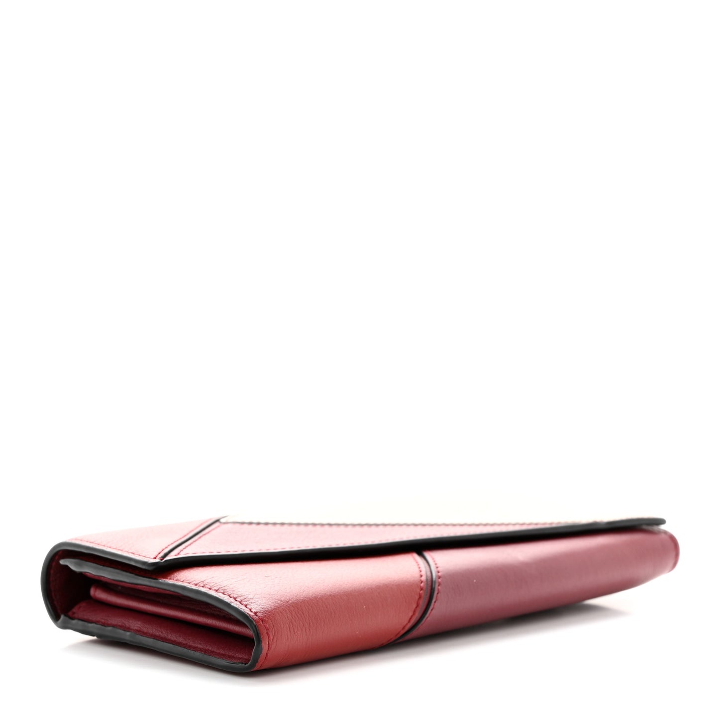 Calfskin Puzzle Continental Wallet Wine Garnet