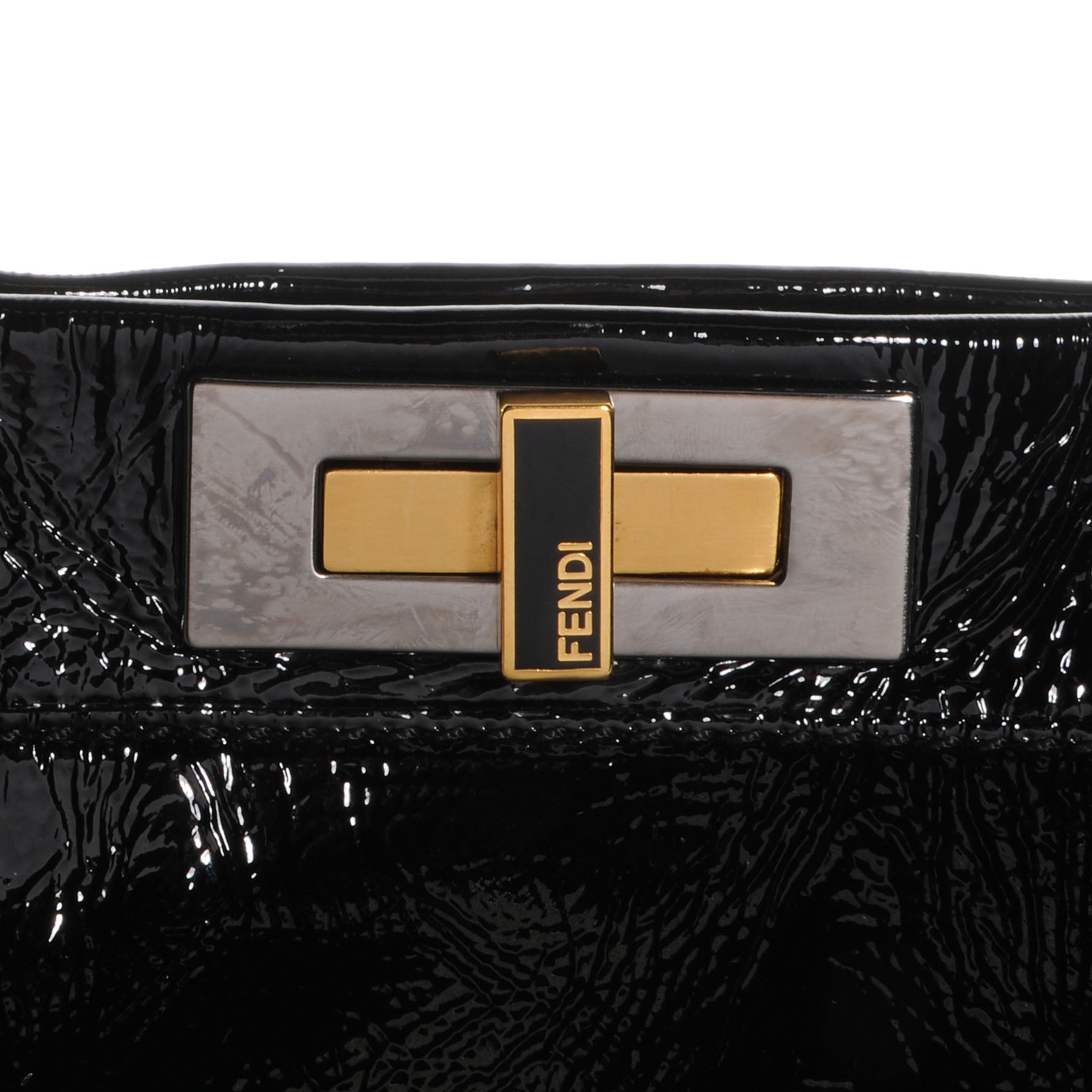 Fendi Patent XL Large Peekaboo Iconic Satchel Black 10 of 10