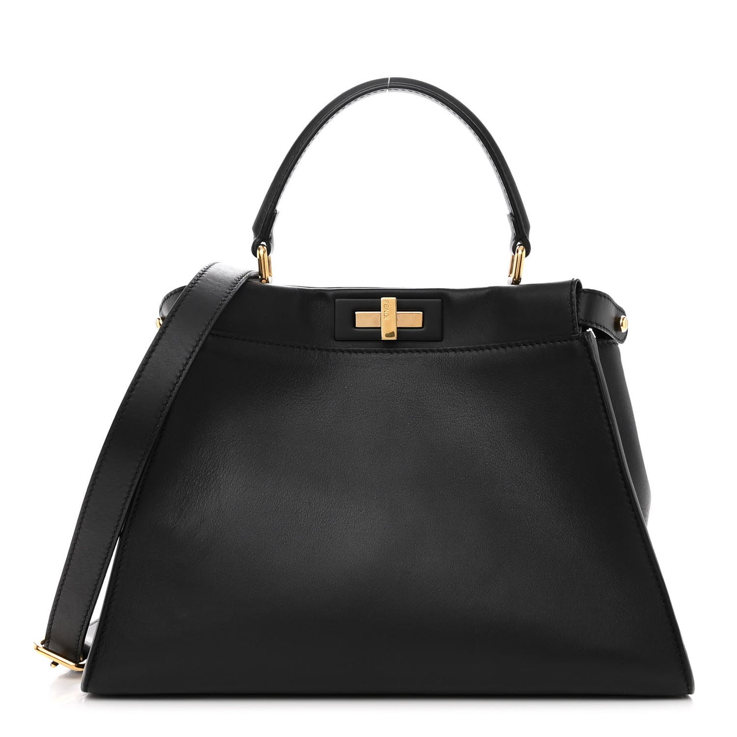 Vitello Seta Shiny Nappa Medium Peekaboo Iconic Satchel Black