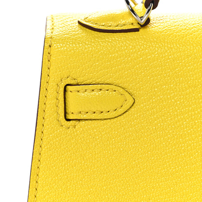 Hermes Chevre Mysore Mini Kelly Sellier 20 Jaune Citron 13 of 32